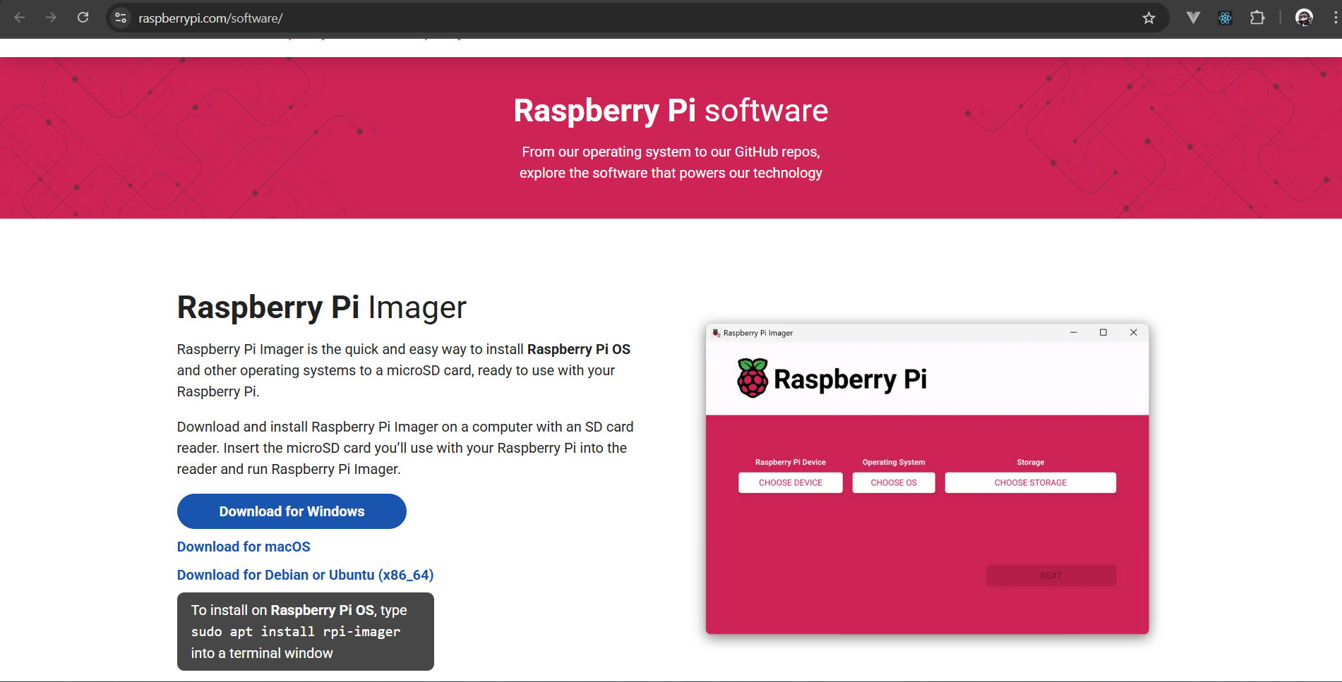 Install Raspberry Pi Imager